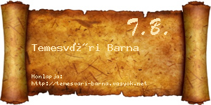 Temesvári Barna névjegykártya